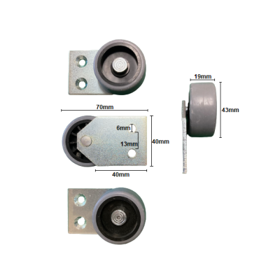 ROLKA MEBLOWA 43mm GUMA 1SZT